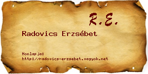 Radovics Erzsébet névjegykártya